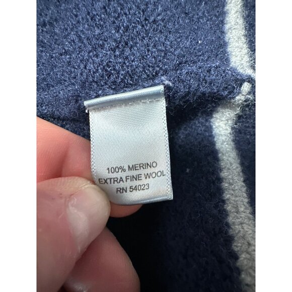 Banana Republic Navy Extra Fine Merino Wool Button-Up Cardigan Sweater Size L - Picture 6 of 8